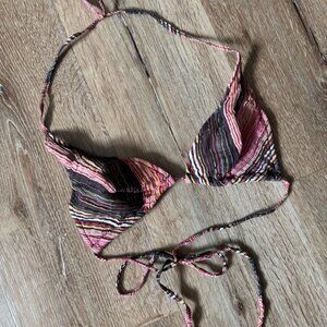 Malizia by La Perla multicolor stripe brown autumn color Bikini Top sz US 8/EU44